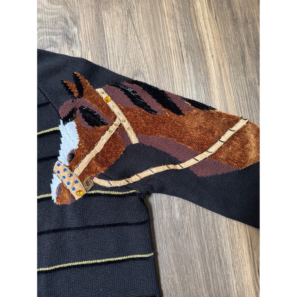 EUC Vintage Berek Equestrian‎ Button Front Cardigan Women's XL Old Money Derby - Picture 6 of 8